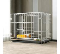 Jaula plegable de alambre de metal para perros con bandeja extraíble, corralito de viaje para cachorros en interiores y exteriores, fácil de transportar