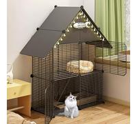 Jaula plegable para gatos de 2/3 niveles con escaleras, corralito interior para mascotas, recinto de alambre de metal desmontable para animales pequeños, espacio de ejercicio perfecto para 1-3 gatos