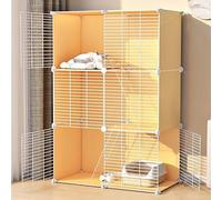 Jaula plegable para gatos de interior con caja de arena y hamaca, ideal para ejercicio y lugar de descanso para múltiples mascotas pequeñas