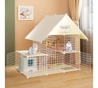 Jaula plegable para gatos de interior, valla de alambre para gatos, hurón, chinchilla, conejo (estilo 2 75 x 39 x 110)