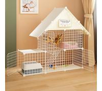 Jaula plegable para gatos de interior, valla de alambre para gatos, hurón, chinchilla, conejo (estilo 3, 75 x 75 x 110)
