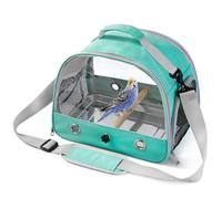 Jaula plegable portátil para pájaros, fácil de llevar, esencial para viajes de mascotas, exquisita vida comienza con detalles (verde)