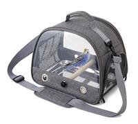 Jaula plegable portátil para pájaros, fácil de llevar, esencial para viajes de mascotas, exquisita vida comienza con detalles (gris)