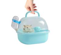 Jaula portadora portátil para hámster - Estuche de viaje y salida transparente de Pp de 8 pulgadas | El pequeño portador respirable del animal doméstico con la botella de agua, seguro lleva el caso pa