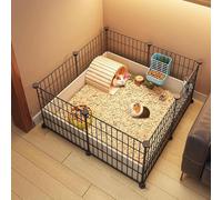 Jaula portátil para cobayas, erizos y hámsters con fondo impermeable, ideal para uso en interiores y exteriores