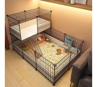 Jaula portátil para cobayas, erizos y hámsters con fondo impermeable, ideal para uso en interiores y exteriores