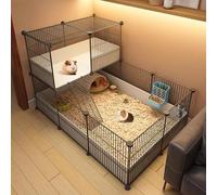 Jaula portátil para cobayas, erizos y hámsters con fondo impermeable, ideal para uso en interiores y exteriores