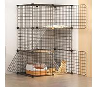 Jaula Portátil para Gatos, Jaula para Gatos De 2 Niveles, Jaula Plegable para Gatos, Jaulas Y Hábitats para Cobayas, Jaulas para Mascotas para Animales Pequeños, para Cachorros De Gatos Pequeños (B