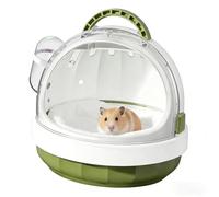 Jaula portátil para hámster con botella de agua y almohadilla acogedora, transportador de viaje de alta transpirabilidad para jerbos, ratones, cobayos, jerbos y mascotas pequeñas (verde)