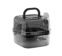 Jaula portátil para hámster, estuche de hábitat de doble capa, transportador de hámster con botellas de agua, para jerbos, ratones, conejos, enanos, chinchillas, senderismo, camping, visitas al