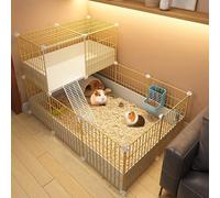 Jaula portátil para mascotas pequeña con fondo impermeable y valla de patio, ideal para erizos, hámsters y cobayas