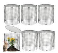 Jaula protectora de alambre para plantas,barrera resistente de 6 piezas con brida - Protección de alambre vegetal contra animales | Frente A Aves Ciervos Ardillas Flores Verduras Principiantes Jardine