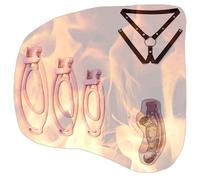 Jaula Protectora Invisible, Clip Ligero para Fitness con Cinturón de Yoga, Juego de 3 Clips y 1 Cinturón - A12ES (Rosa)