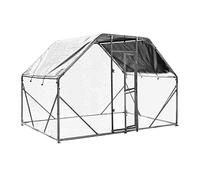 Jaula Recinto Corral XXL 2x3x2m con Techo Solar Impermeable y Puerta Animales Aves Gallinas Pollos