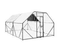 Jaula Recinto Corral XXL 4x3x2m con Techo Solar Impermeable y Puerta Animales Aves Gallinas Pollos