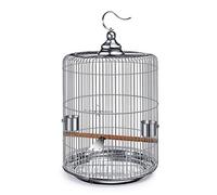 Jaula redonda de metal de acero inoxidable para loros, perlas, creativa, redonda, para pájaros, pinzones, loros (99 cm de largo x 99 cm de ancho x 127 cm de alto)