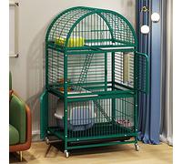 Jaula resistente para mascotas para uso en interiores y exteriores, puertas dobles, ruedas con bloqueo, diseño de dos capas, ideal para mascotas grandes