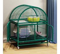 Jaula resistente para mascotas para uso en interiores y exteriores, puertas dobles, ruedas con bloqueo, diseño de dos capas, ideal para mascotas grandes
