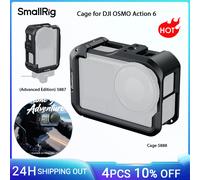 Jaula SmallRig OSMO Action 6 para DJI OSMO Action 6 Advanced Edition con cubierta de lente de silicona, correa para muñeca con soporte para zapata fría