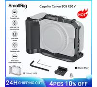 Jaula SmallRig para Canon EOS R50 V con mango de silicona y placa de liberación rápida Arca-Swiss para trípodes para estabilizadores DJI RS -5427 Silver 5428