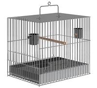 Jaula sólida para pájaros, jaula de metal resistente a la corrosión con soporte rodante y bandeja inferior para cacatúas, periquitos, tortolitos, percas de vuelo (14.2)