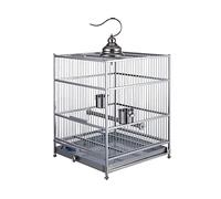 Jaula sólida para pájaros, jaula de viaje para pájaros, jaula grande de acero inoxidable 304, jaula para loros, jaula de cría para movimiento libre en un gran espacio jaula de vuelo (A)