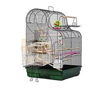 Jaula sólida para pájaros, jaula grande de metal para loros, jaula de cría de piel de tigre, jaula grande para pájaros, jaula para periquitos, estante de juguetes para pinzones y loros (B)