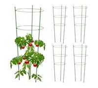 Jaula tomates soportes para plantas tutores de cultivo 3 anillos color verde