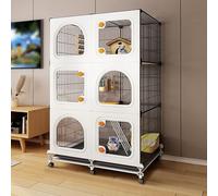 Jaula Transparente HD para Chinchillas, Jaula para Ardillas, Espacio Grande de Varios Pisos, Red de Hierro Encriptada(74x37x117cm)
