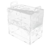 Jaula Transparente para Hámster de Acrílico Asa Aleatoria | Diseño Transpirable, Formato Pequeño, Apta para Mascotas Pequeñas, Accesorio Portátil para Uso Diario