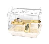 Jaula transparente para hámster, hábitat transparente, casa pequeña ligera, recinto acrílico transpirable con paneles de visión abiertos para roedores, espacio de vida para amantes de los animales