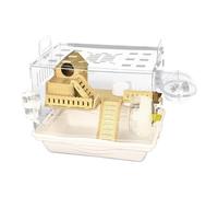 Jaula transparente para hámsteres, caja transparente para hábitat para mascotas, hogar de animales pequeños, casa de jerbos de acrílico, refugio de observación para roedores, accesorios de espacio de