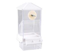 Jaula transparente para loros, dispensador de alimentos, fácil de rellenar para pájaros pequeños, con función antiobstrucción, dispensador transparente de alimentos para pájaros