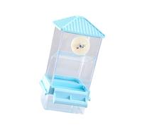 Jaula transparente para loros, dispensador de alimentos, fácil de rellenar para pájaros pequeños, con función antiobstrucción, dispensador transparente de alimentos para pájaros