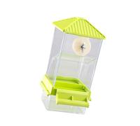 Jaula transparente para loros, dispensador de alimentos, fácil de rellenar para pájaros pequeños, con función antiobstrucción, dispensador transparente de alimentos para pájaros