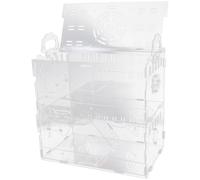 Jaula Transpirable Acrílico Diseño Transparente de Hámster | Forma de Castillo Pequeño, Asa Aleatoria Incluida, para Hámster Dorado y Cobayas, Uso Doméstico