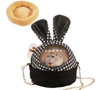 Jaula transportadora para hámster con bonita cubierta y cadena, jaulas portátiles para animales pequeños, estuche de viaje con botella de agua, jaula de plástico transpirable para hámster enano y