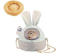 Jaula transportadora para hámster con bonita cubierta y cadena, jaulas portátiles para animales pequeños, estuche de viaje con botella de agua, jaula de plástico transpirable para hámster enano y
