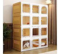 Jaula versátil para animales pequeños con escalera, poste rascador y cama, perfecta para gatitos, cachorros y mascotas pequeñas, amplia zona de ejercicio