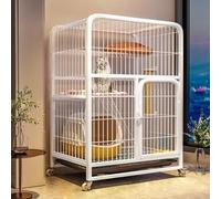 Jaula versátil para animales pequeños, valla de alambre duradera para mascotas con ruedas, escaleras de cama y bandejas para chinchillas, hurones, gatitos, ideal para uso en interiores y exteriores