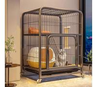 Jaula versátil para animales pequeños, valla de alambre duradera para mascotas con ruedas, escaleras de cama y bandejas para chinchillas, hurones, gatitos, ideal para uso en interiores y exteriores