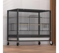 Jaulas Cria Canarios, Jaula NINFA, con Polea Universal, con Caja de Cría, Apilable, for Mascotas Pequeñas y Medianas(Black,Small)