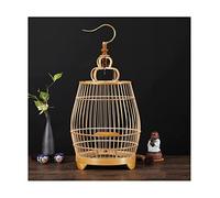 Jaulas de bambú macizo, jaula de pájaros de gran tamaño, hecha a mano, simple y retro, para pájaros pequeños y medianos (jaula para pájaros)