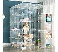 Jaulas de Gato jaulas de Gato en Interiores Grandes, jaulas de Mascotas para Gatos, Jaula de cuadrícula de Alambre de Metal de Bricolaje, Carcasa metálica Neta de la Cerca del Patio del Patio con la