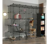 Jaulas de Gato jaulas de Gato en Interiores Grandes, jaulas de Mascotas para Gatos, Jaula de cuadrícula de Alambre de Metal de Bricolaje, Carcasa metálica Neta de la Cerca del Patio del Patio con la