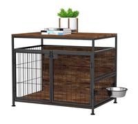 Jaulas de Metal y Madera con Ruedas tapetes for Perros Grandes. Estante Superior Giratorio for comederos