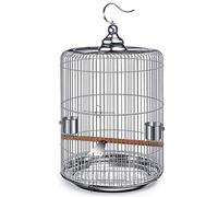 Jaulas de pájaros de Acero Inoxidable Plateado sólido jaulas de pájaros de Viaje al Aire Libre con jaulas de Loro de Soporte Pigeon Pearl Bird Thrush Cage (Plata 33 cm)