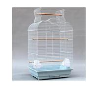 Jaulas de pájaros grandes y sólidas, de metal, portátil, de acero inoxidable, jaula de pájaros simple y duradera para interiores y exteriores (blanco)