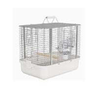 Jaulas de pájaros Jaula de Transporte for Loros Acero Inoxidable, Horizontal, portátil, for Espacios Grandes(Blanco)