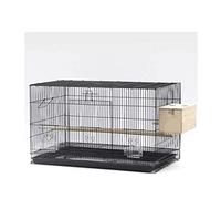 Jaulas de pájaros sólidas de 30 pulgadas, jaulas grandes para pájaros con soporte rodante, jaula portátil de hierro forjado, portadores cuadrados para pájaros para el hogar y jardín (juego B)